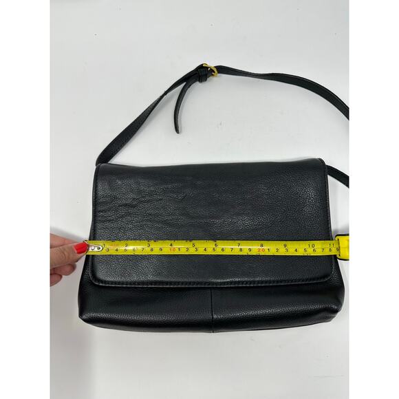 J. Crew Women's Black 100% Leather Classic Crossbody Shoulder Purse - Picture 9 of 11